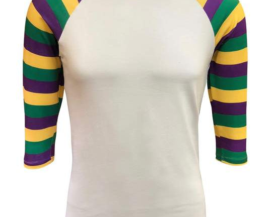 Mardi Gras Multi Color Raglan Style T-Shirt - Shimmer Me