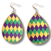 Mardi Gras Teardrop Earrings - Shimmer Me