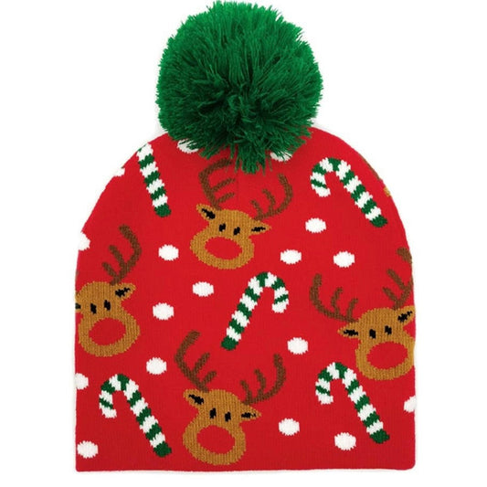 Reindeer Knit Christmas Beanie - Shimmer Me