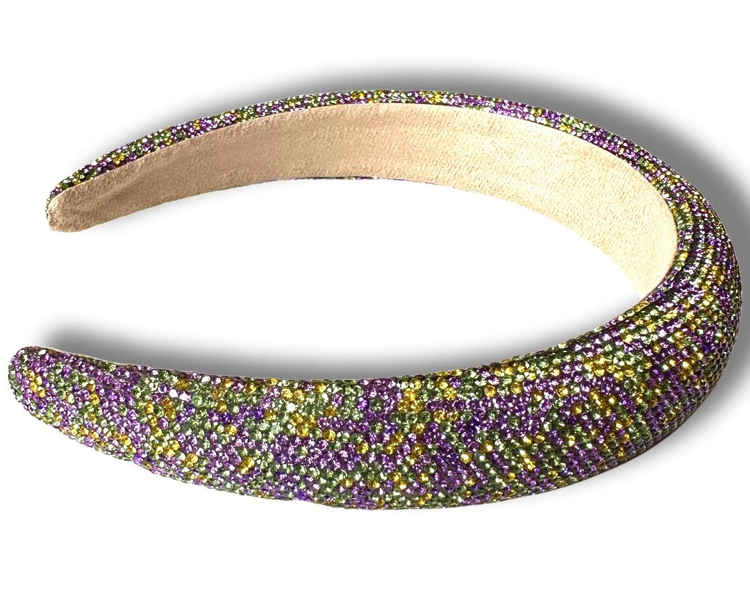 Rhinestone Crystal Headband Mardi Gras - Shimmer Me