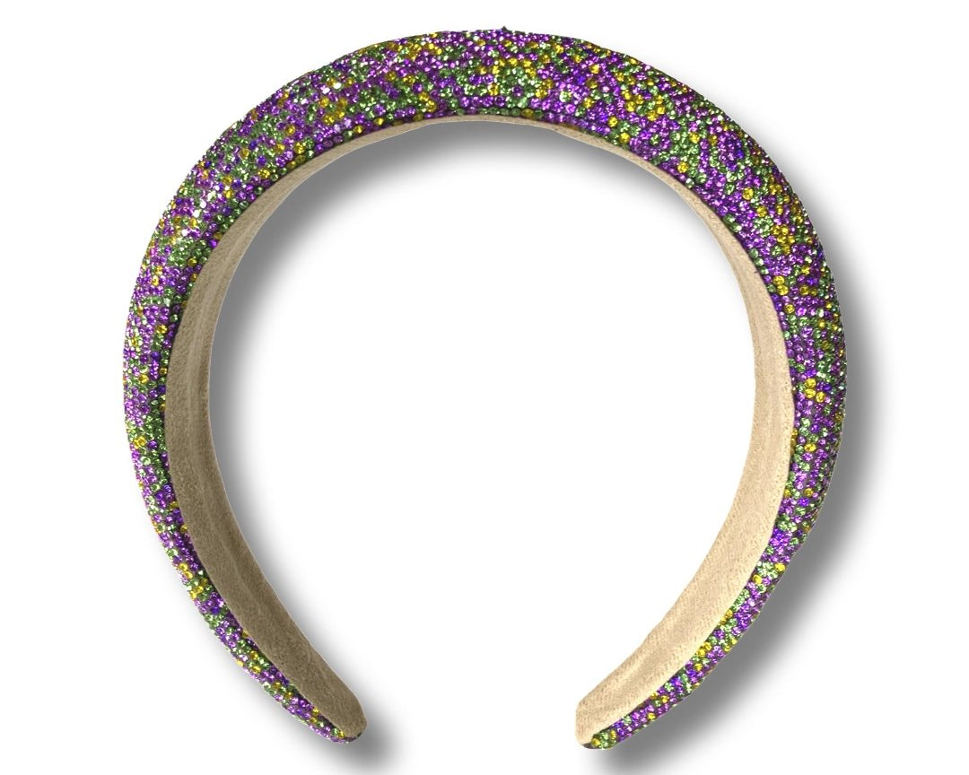 Rhinestone Crystal Headband Mardi Gras - Shimmer Me