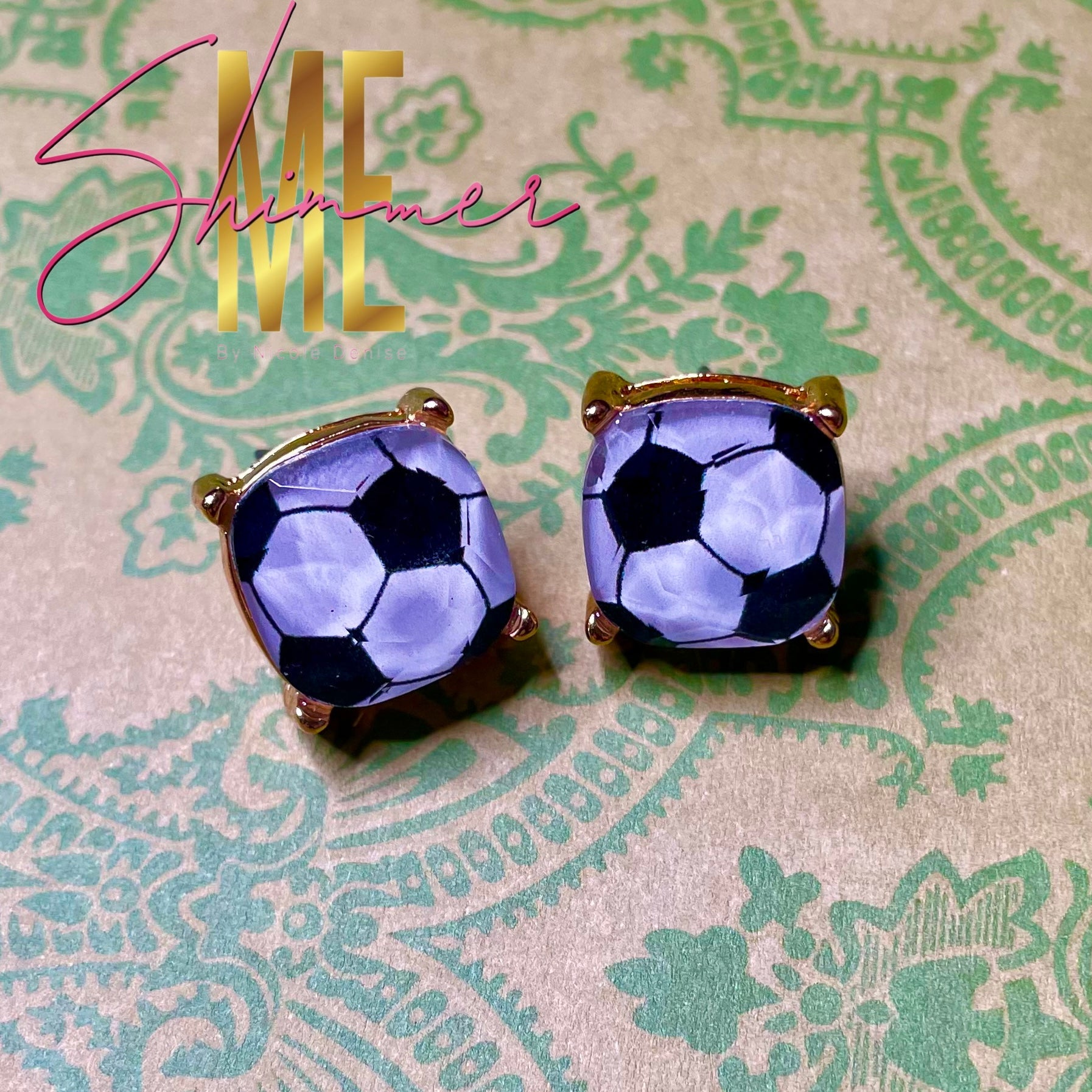 Soccer Stud Earrings - Shimmer Me