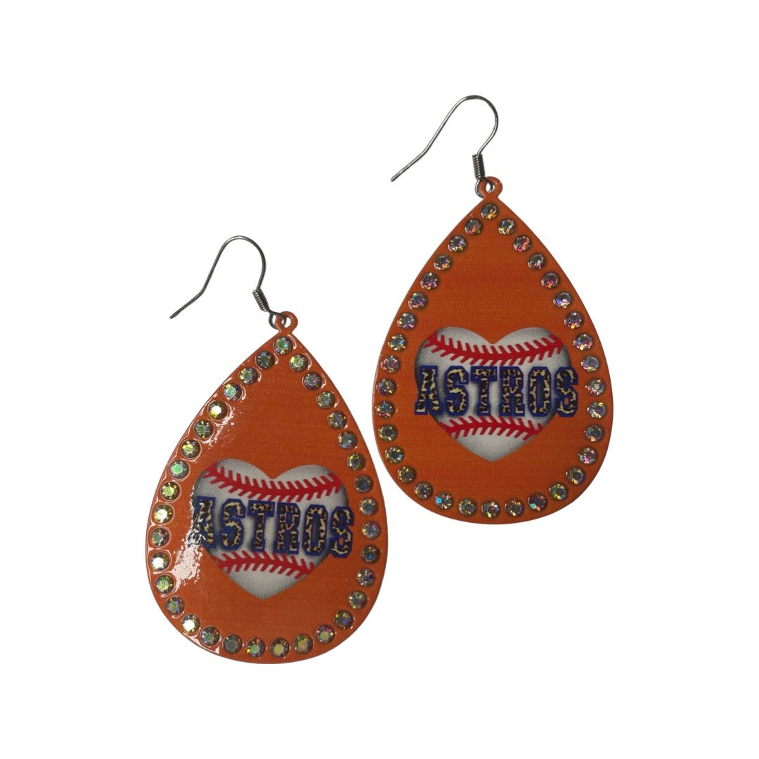 Tear Drop Houston Astros Earrings - Shimmer Me