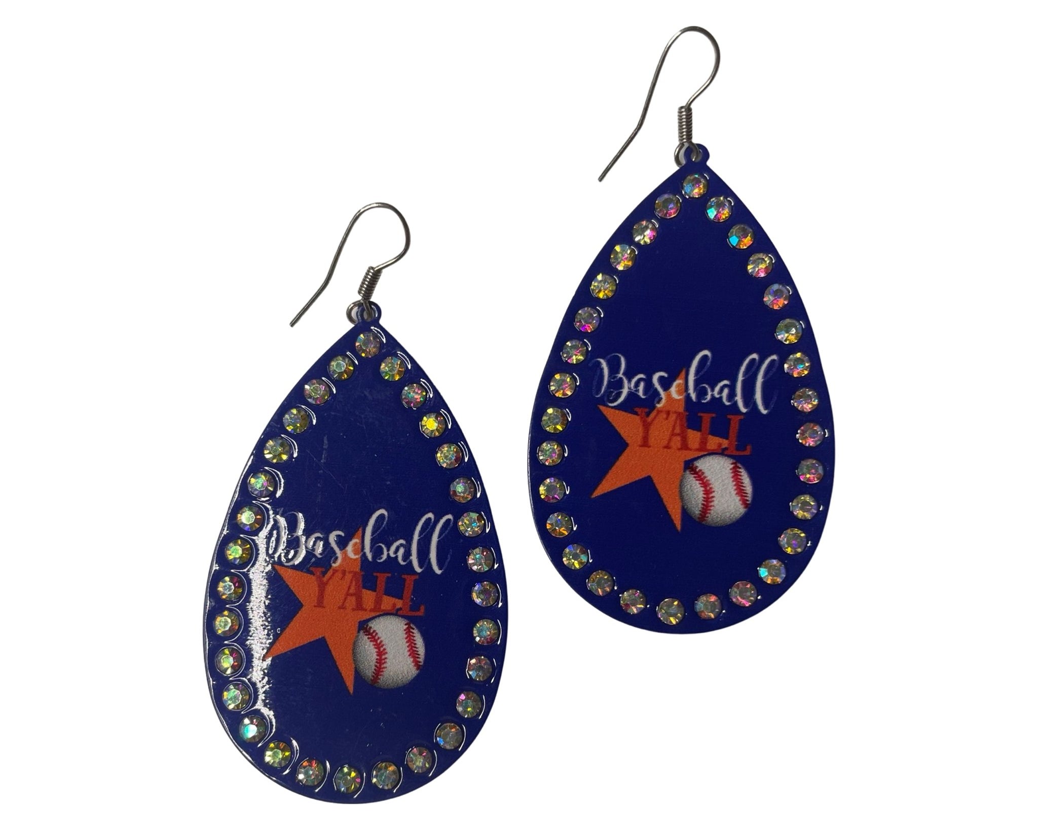 Tear Drop Houston Astros Earrings - Shimmer Me