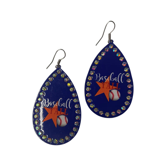 Tear Drop Houston Astros Earrings - Shimmer Me