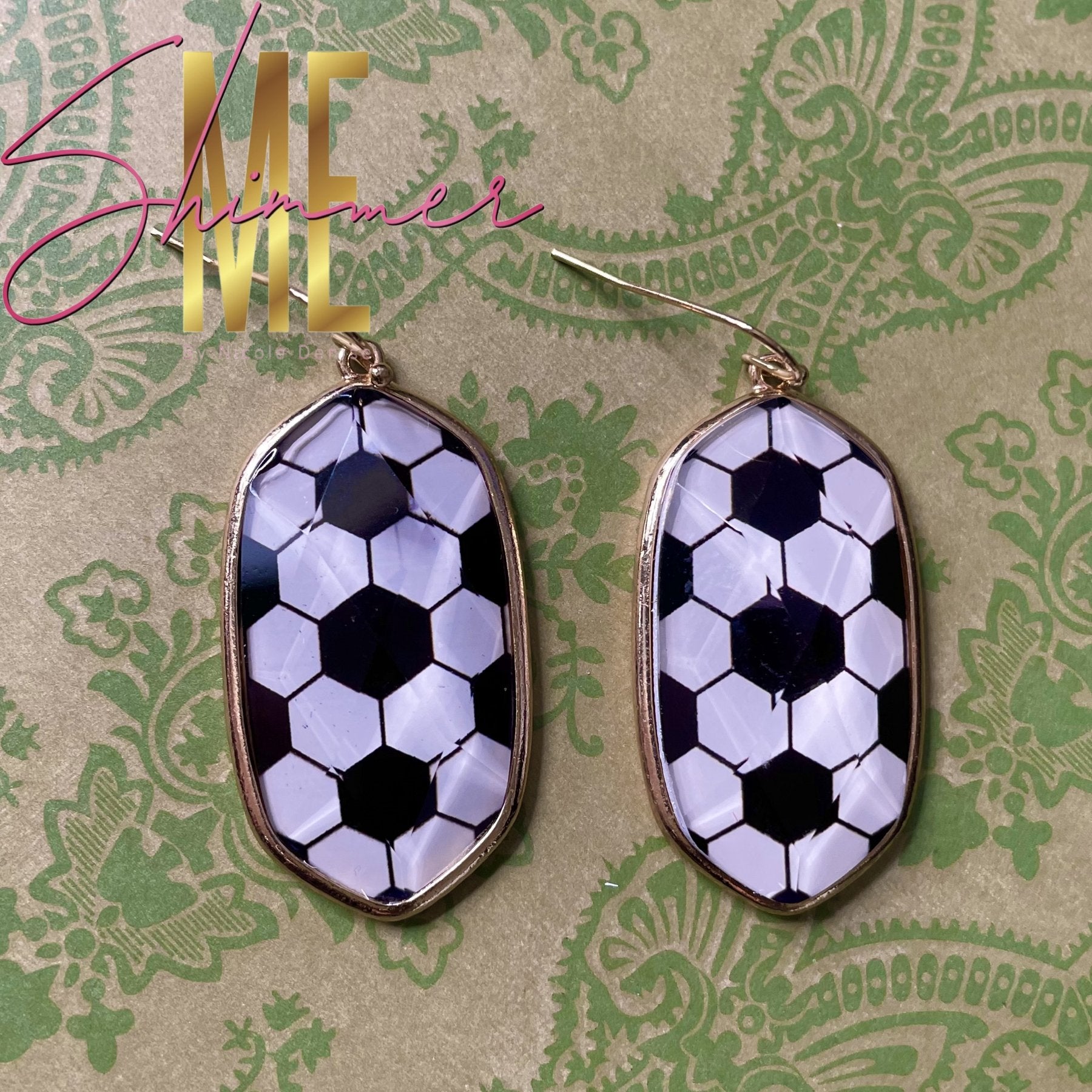 Tear Drop Soccer Earrings - Shimmer Me