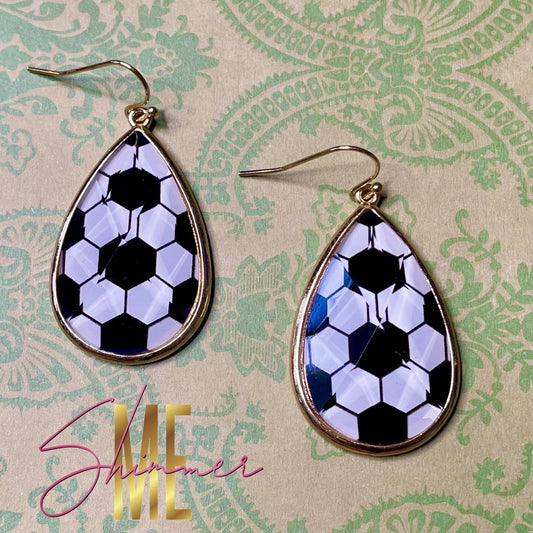 Tear Drop Soccer Earrings - Shimmer Me