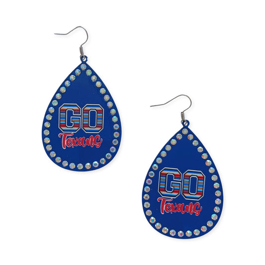 Tear Drop Texans Earrings - Shimmer Me