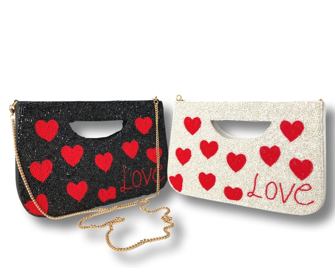 Treasure Seed Bead Love Clutch - Shimmer Me