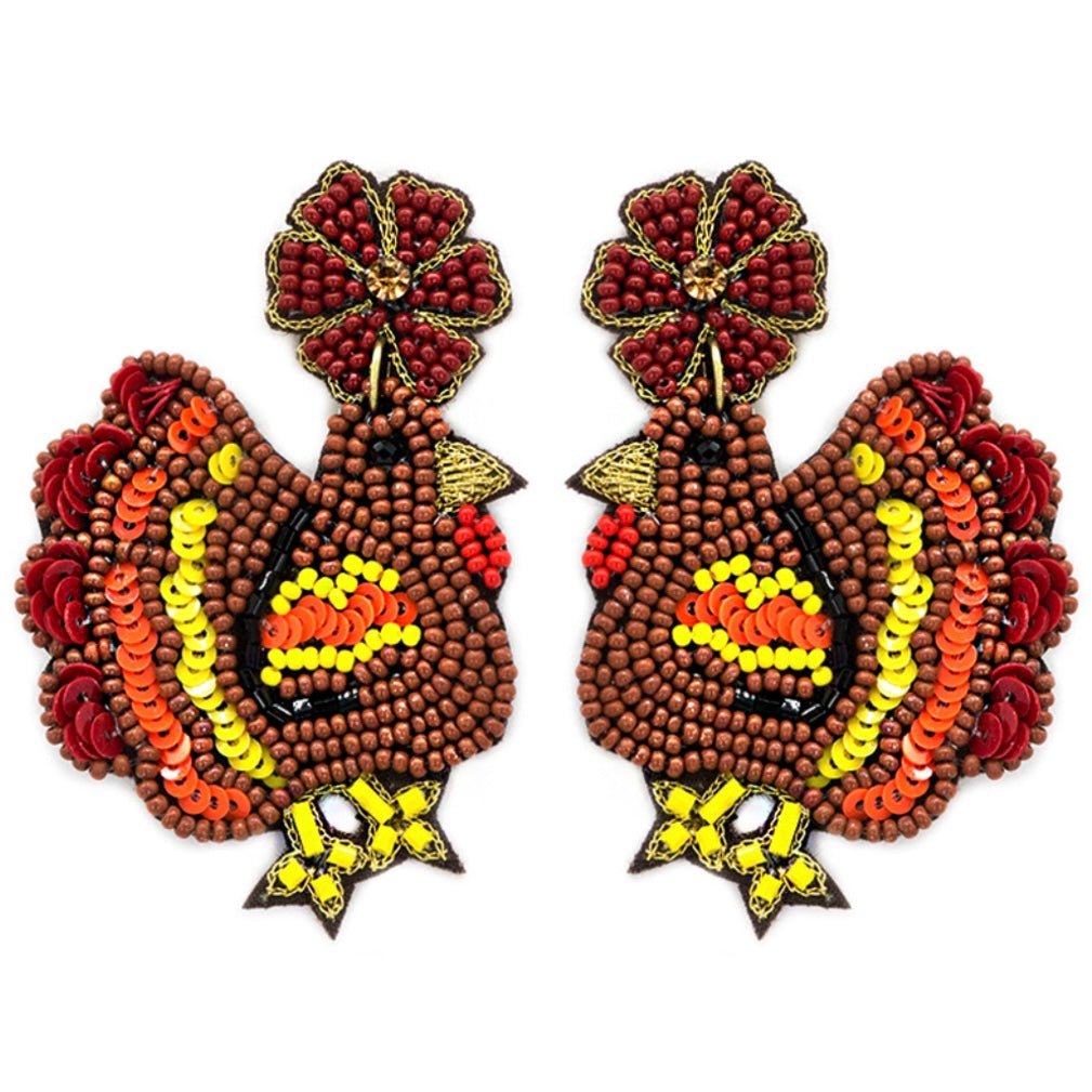 Turkey Seed Bead Earrings - Shimmer Me